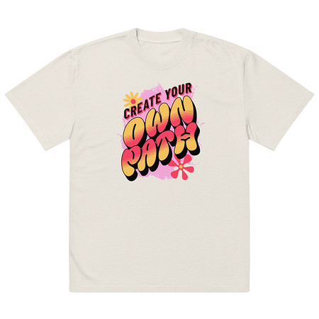 [ID: 713-G431] Create Your Own Path Oversized Faded T-Shirt
