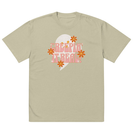 [ID: 713-G436] Creepin' It Real - Halloween Oversized Faded T-Shirt