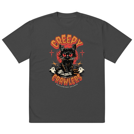 [ID: 713-G437] Creepy Crawlers Halloween Oversized Faded T-Shirt