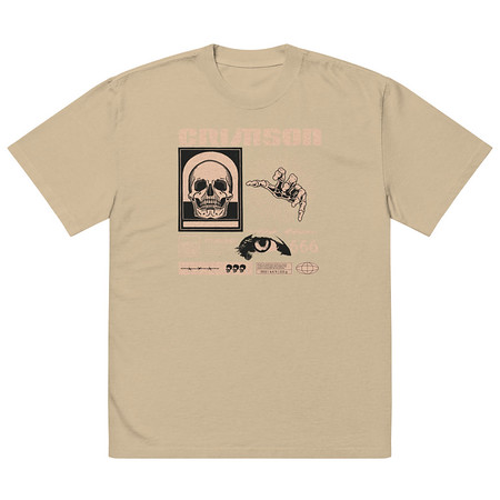 [ID: 713-G438] Crimson Oversized Faded T-Shirt