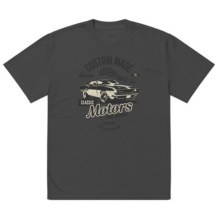 [ID: 713-G444] Custom Made Adventures Motors Old School Oversized Faded T-Shirt