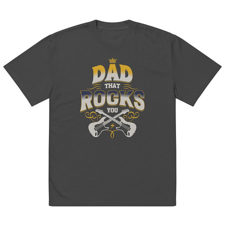 [ID: 713-G460] Dad That Rocks You - Electric Guitar Oversized Faded T-Shirt