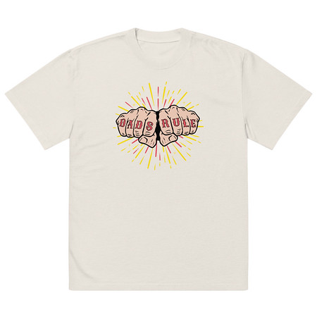 [ID: 713-G463] Dads Rule Oversized Faded T-Shirt