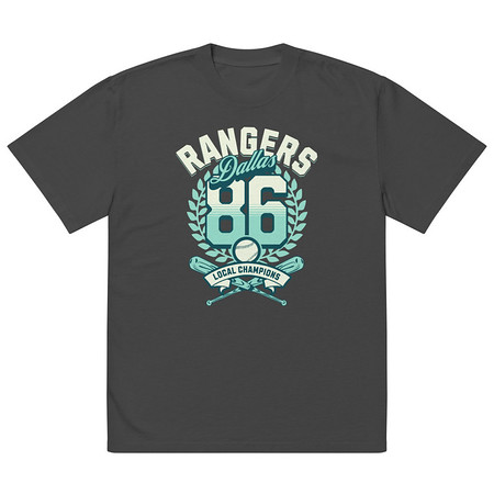[ID: 713-G464] Dallas Rangers - Old School Sports Oversized Faded T-Shirt
