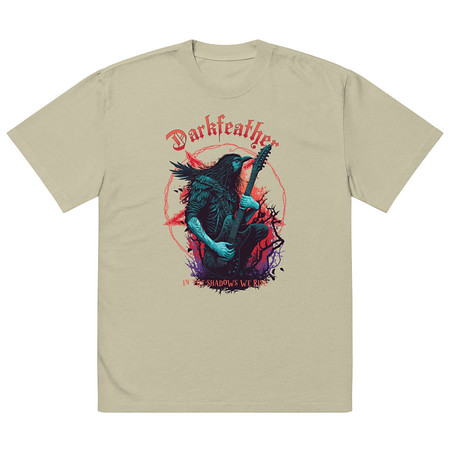 [ID: 713-G468] DARKFEATHER Oversized Faded T-Shirt