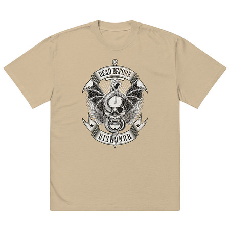 [ID: 713-G472] DEAD BEFORE DISHONOR Oversized Faded T-Shirt