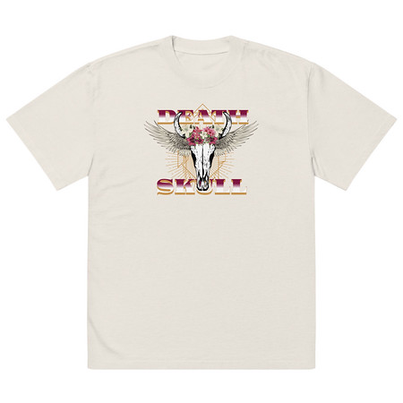 [ID: 713-G474] Deah Skull Oversized Faded T-Shirt