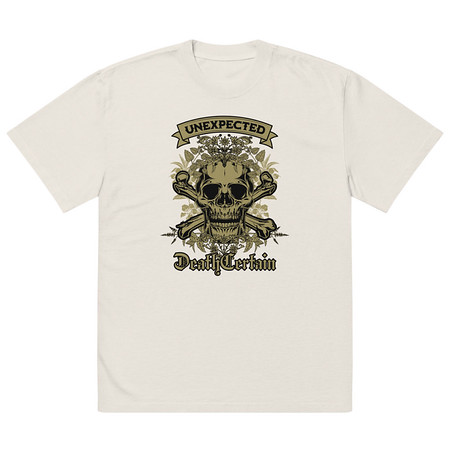 [ID: 713-G477] Death Certain and Unexpected Oversized Faded T-Shirt