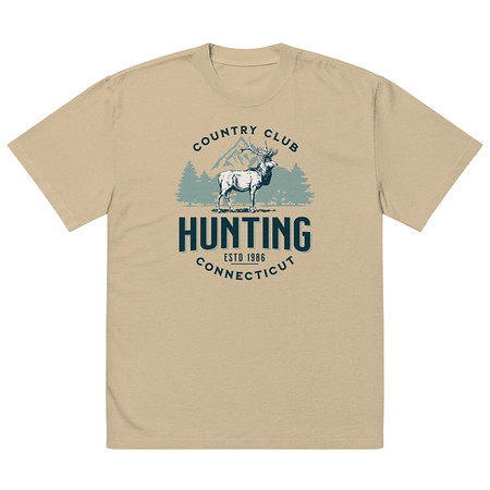 [ID: 713-G483] Deer Hunting Country Club  Oversized Faded T-Shirt