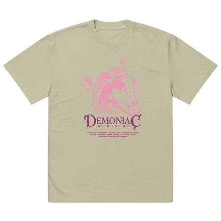 [ID: 713-G487] Demoniac Dominion Oversized Faded T-Shirt