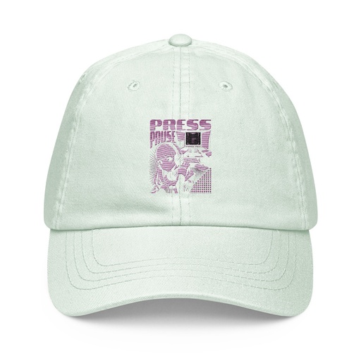 [ID: 481-G4] 'Press Pause' Anime Gaming Pastel Baseball Hat
