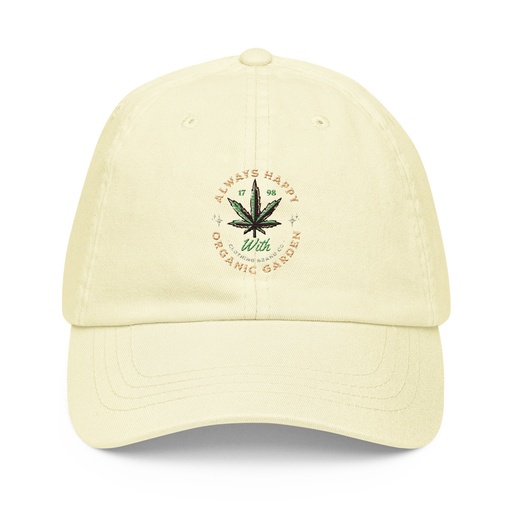 [ID: 481-G55] Always Happy - Cannabis Pastel Baseball Hat