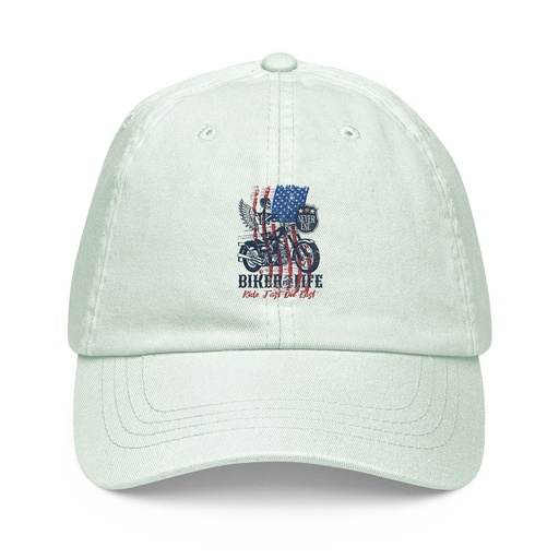 [ID: 481-G65] American Biker for Life Pastel Baseball Hat