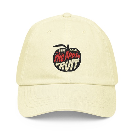 [ID: 481-G97] Apple Fruit - Typographic Lettering Pastel Baseball Hat