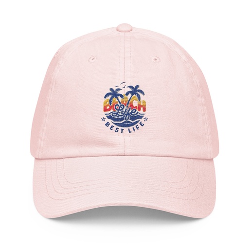 [ID: 481-G168] Beach Life Best Life Pastel Baseball Hat