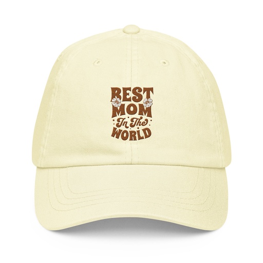 [ID: 481-G189] Best Mom in the World - Flowers Pastel Baseball Hat