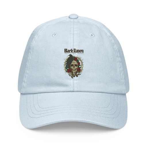 [ID: 481-G229] Black Raven Tattoo - Skull & Thorns Pastel Baseball Hat