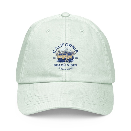 [ID: 481-G314] California Beach Vibes - Retro Camper Van Pastel Baseball Hat
