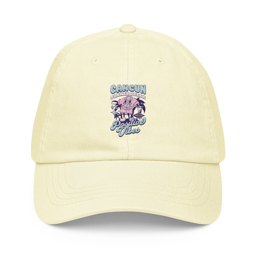 [ID: 481-G330] Cancun Positive Vibes Pastel Baseball Hat