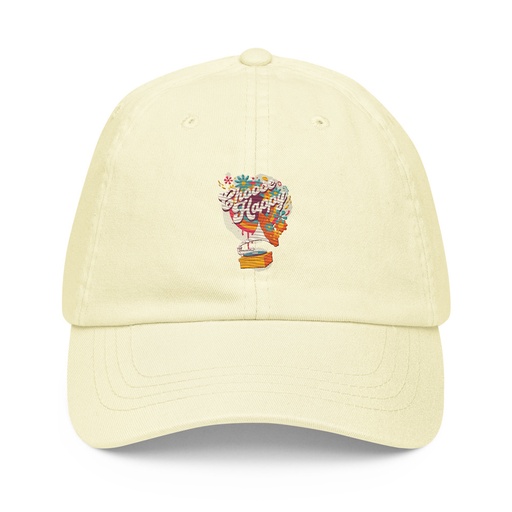 [ID: 481-G370] Choose Happy - Retro Music Pastel Baseball Hat