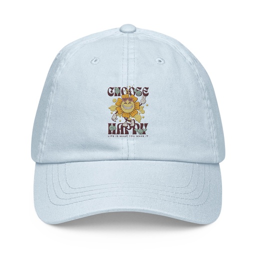 [ID: 481-G371] Choose Happy Pastel Baseball Hat