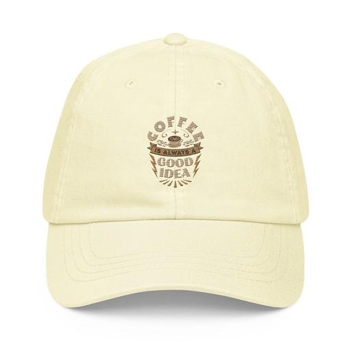 [ID: 481-G401] Coffee is always a good idea - Lightning Bolt Pastel Baseball Hat