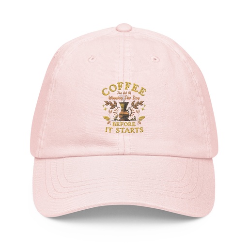 [ID: 481-G405] Coffee, The art of Winning The Day Pastel Baseball Hat