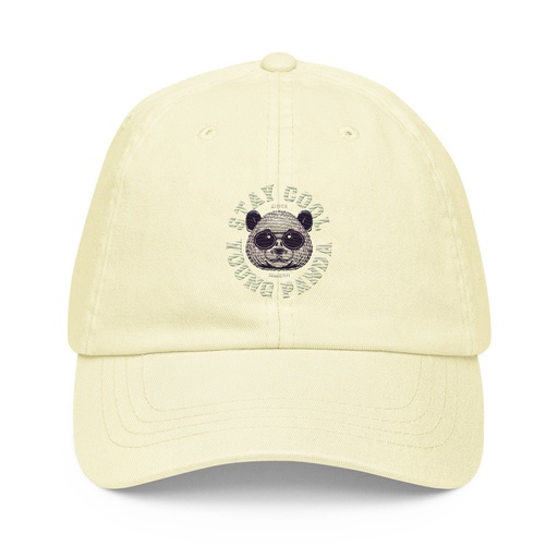[ID: 481-G416] Cool Panda with Sunglasses -  Pastel Baseball Hat
