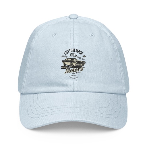 [ID: 481-G444] Custom Made Adventures Motors Old School Pastel Baseball Hat