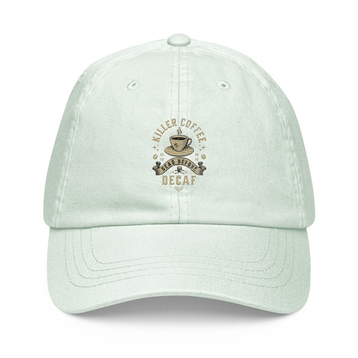 [ID: 481-G471] DEAD BEFORE DECAF Pastel Baseball Hat
