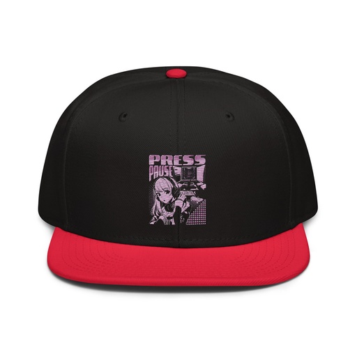[ID: 77-G4] 'Press Pause' Anime Gaming Snapback