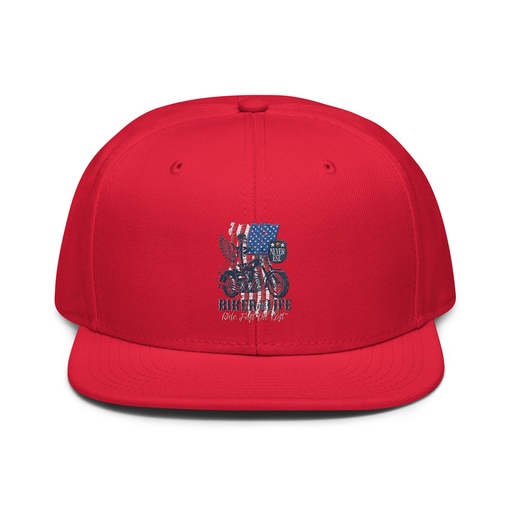 [ID: 77-G65] American Biker for Life Snapback