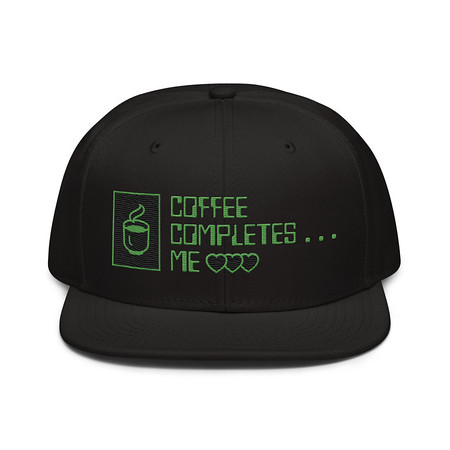 [ID: 77-G397] Coffee Completes Me - Neon Heart Snapback