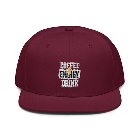 [ID: 77-G400] Coffee Energy Drink - Grunge Bolt Snapback