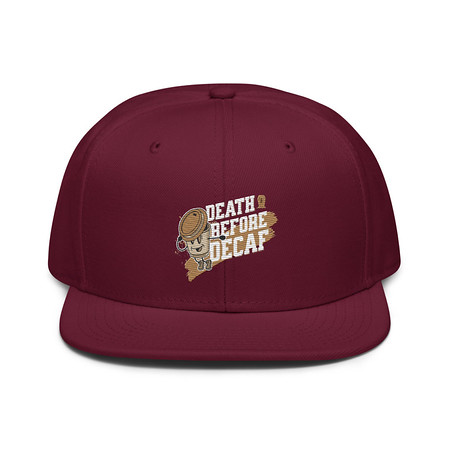 [ID: 77-G476] Death Before Decaf Snapback