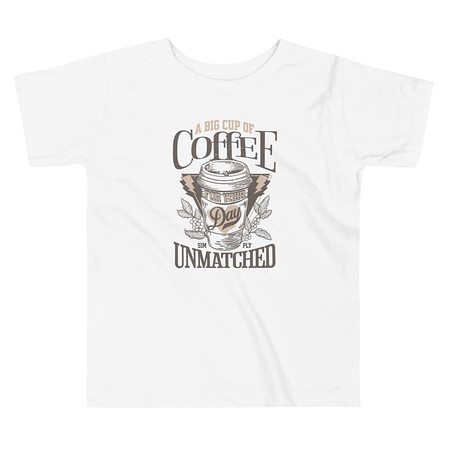 [ID: 306-G15] A Big Cup of Coffee Toddler Staple Tee