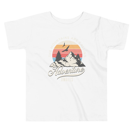 [ID: 306-G27] Adventure Await - Wilderness Camping Toddler Staple Tee