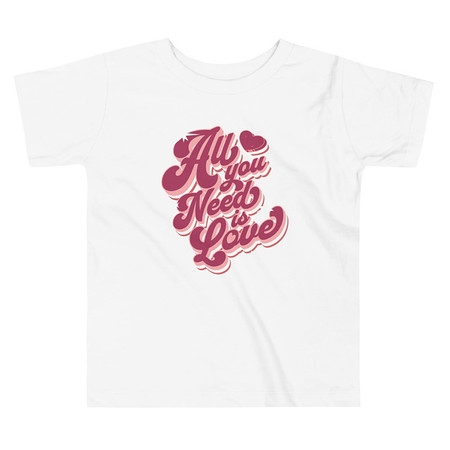 [ID: 306-G50] All You Need is Love - Retro Valentines Day Toddler Staple Tee