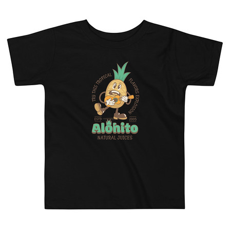 [ID: 306-G54] Alohito Natural Juices - Pineapple Mascot Toddler Staple Tee