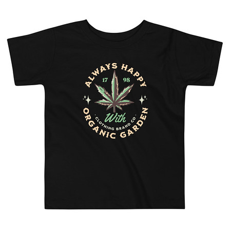 [ID: 306-G55] Always Happy - Cannabis Toddler Staple Tee