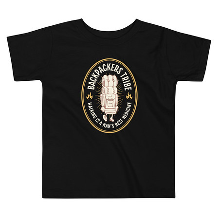 [ID: 306-G125] Backpackers Tribe - Adventure Badge Toddler Staple Tee