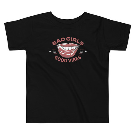 [ID: 306-G126] Bad Girls Good Vibes - Sexy Lips Toddler Staple Tee