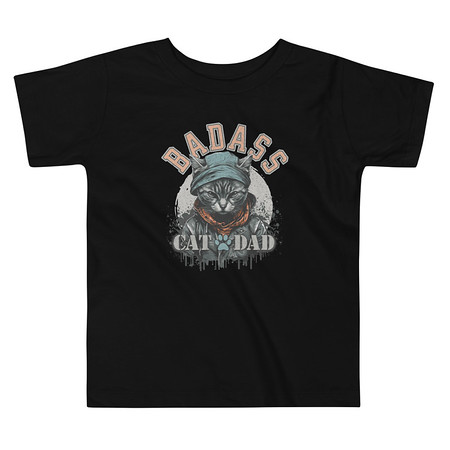 [ID: 306-G129] BADASS CAT DAT Toddler Staple Tee
