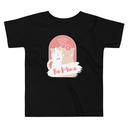 [ID: 306-G157] Be Mine - Cute Cat Couple Toddler Staple Tee