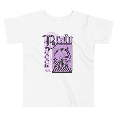 [ID: 306-G280] Brain Food - Y2K Skull Streetwear Toddler Staple Tee