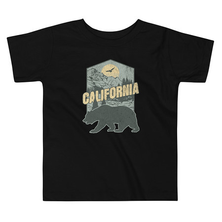[ID: 306-G315] California Bear - Outdoors Wilderness Camping Hiking Toddler Staple Tee