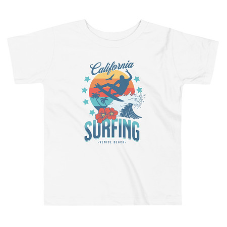 [ID: 306-G318] California Surfing - Palm Beach Toddler Staple Tee