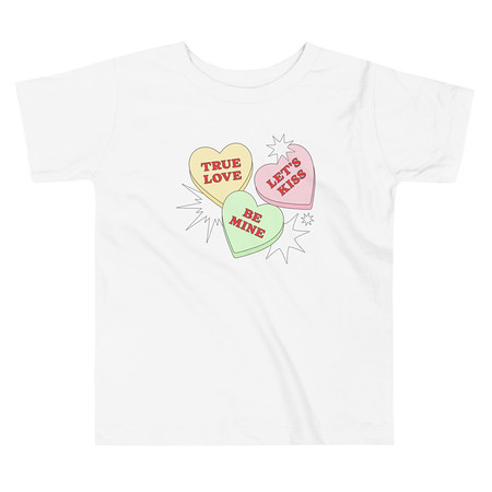 [ID: 306-G331] Candy Hearts - Valentine's Day Toddler Staple Tee