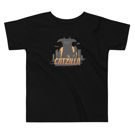 [ID: 306-G350] Catzilla - Funny Comic Animal Toddler Staple Tee