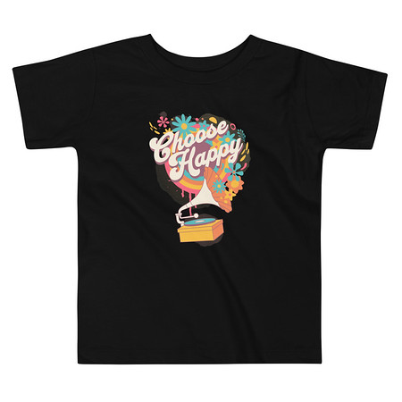 [ID: 306-G370] Choose Happy - Retro Music Toddler Staple Tee